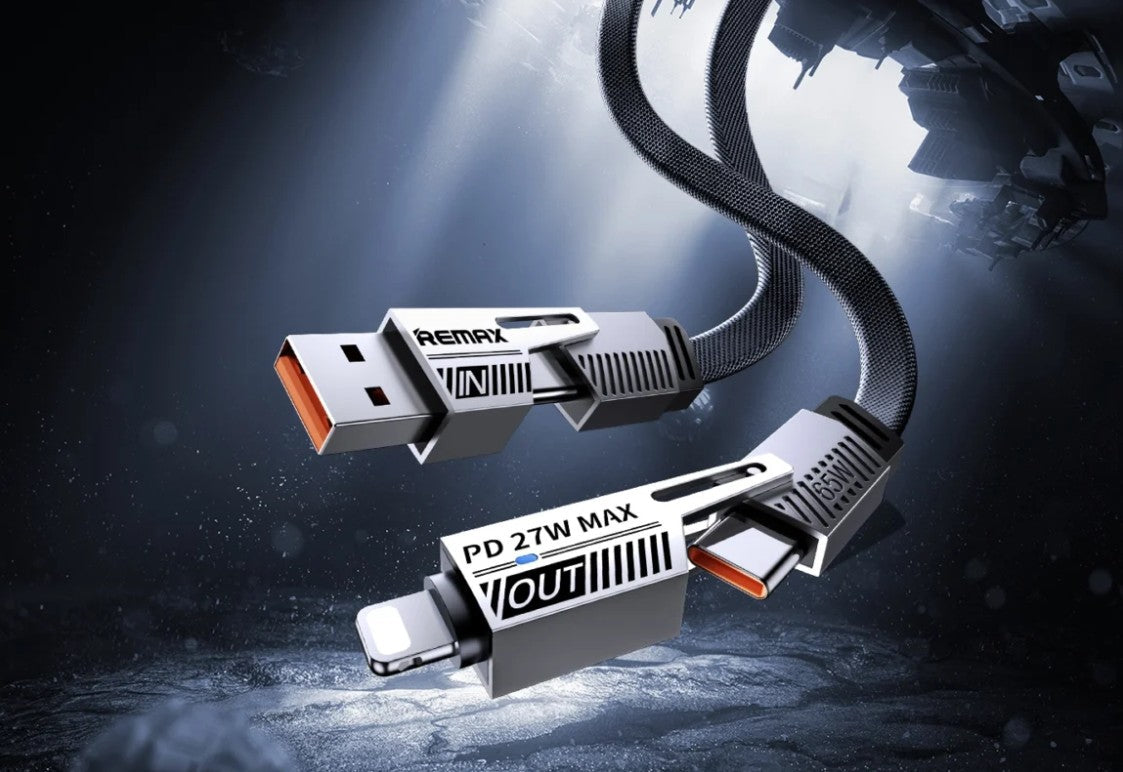 Remax 65W Fast Charging Cable 4 in 1 Silver Metal (Original)